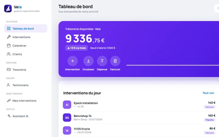 Application mobile de planning Vela